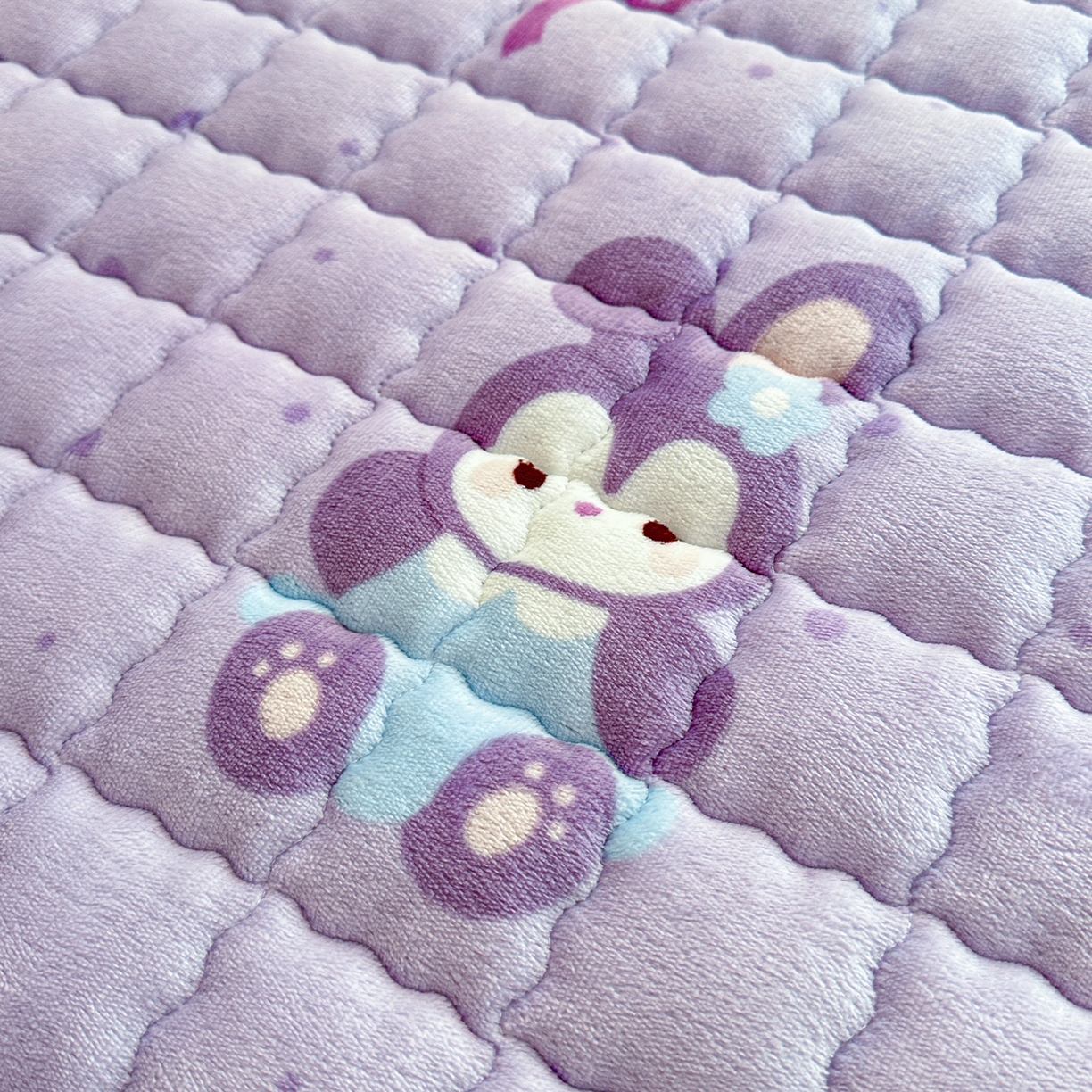 91家纺网 家纺一手货源 找家纺 川悦生活 2025新款A类印花牛奶绒床垫加厚绒保暖床床褥 床垫香芋奶茶