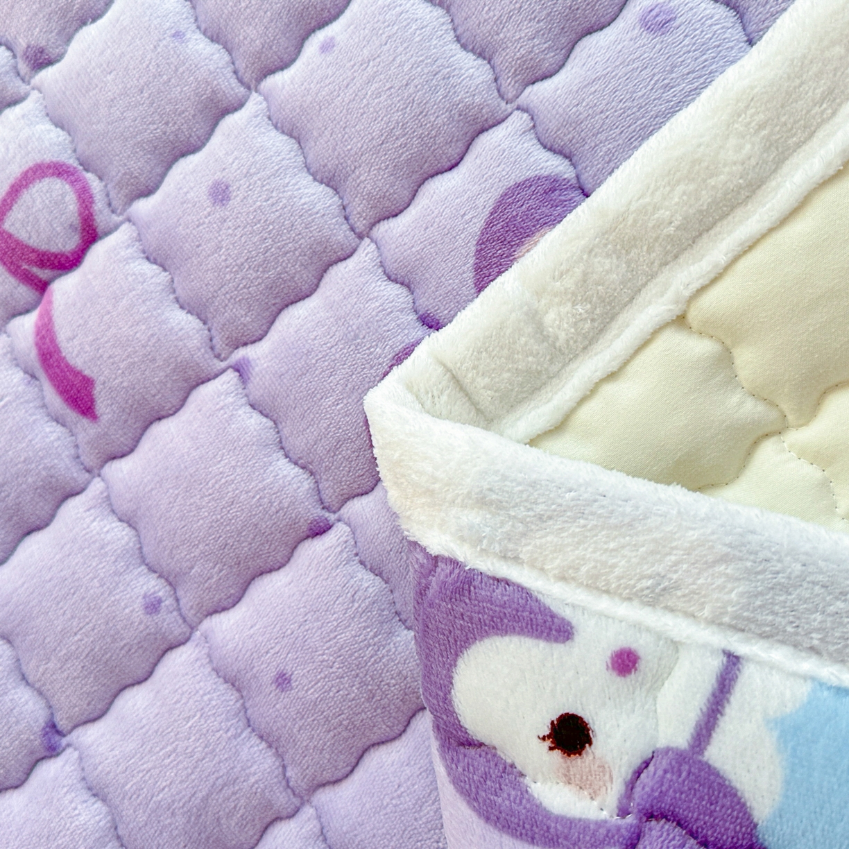 91家纺网 家纺一手货源 找家纺 川悦生活 2025新款A类印花牛奶绒床垫加厚绒保暖床床褥 床垫香芋奶茶