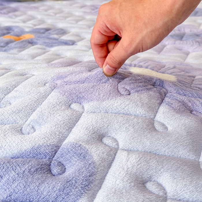 91家纺网 家纺一手货源 找家纺 小萌虎 2025秋冬新款牛奶绒夹棉床垫床褥 浅香