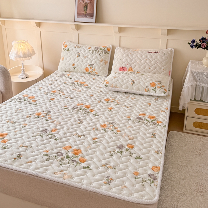 91家纺网 家纺一手货源 找家纺 小萌虎 2025秋冬新款牛奶绒夹棉床垫床褥 乐园