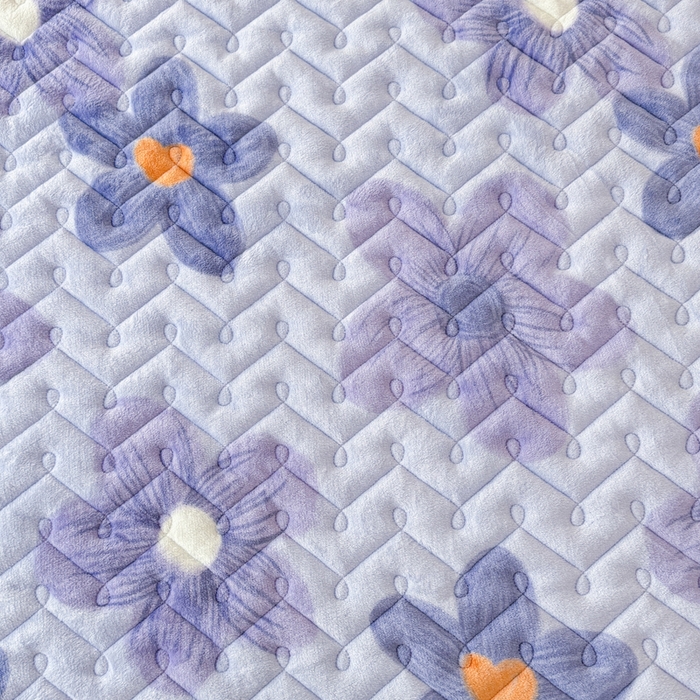 91家纺网 家纺一手货源 找家纺 小萌虎 2025秋冬新款牛奶绒夹棉床垫床褥 浅香