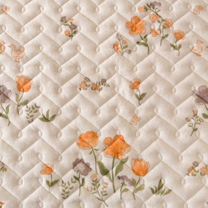 91家纺网 家纺一手货源 找家纺 小萌虎 2025秋冬新款牛奶绒夹棉床垫床褥 乐园