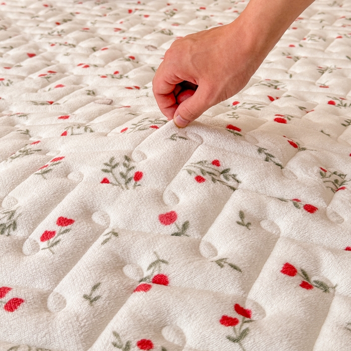 91家纺网 家纺一手货源 找家纺 小萌虎 2025秋冬新款牛奶绒夹棉床垫床褥 小确幸