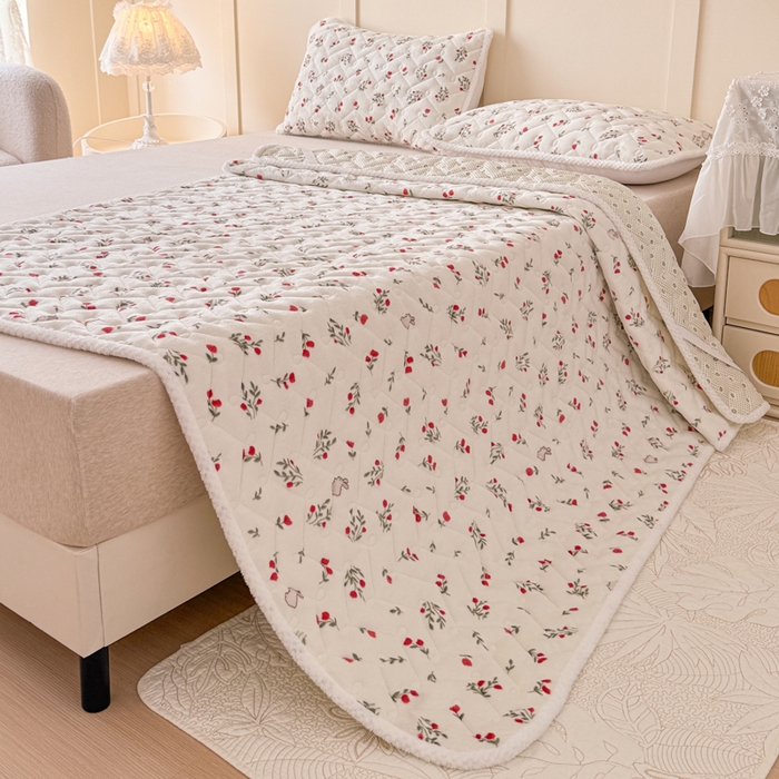 91家纺网 家纺一手货源 找家纺 小萌虎 2025秋冬新款牛奶绒夹棉床垫床褥 小确幸