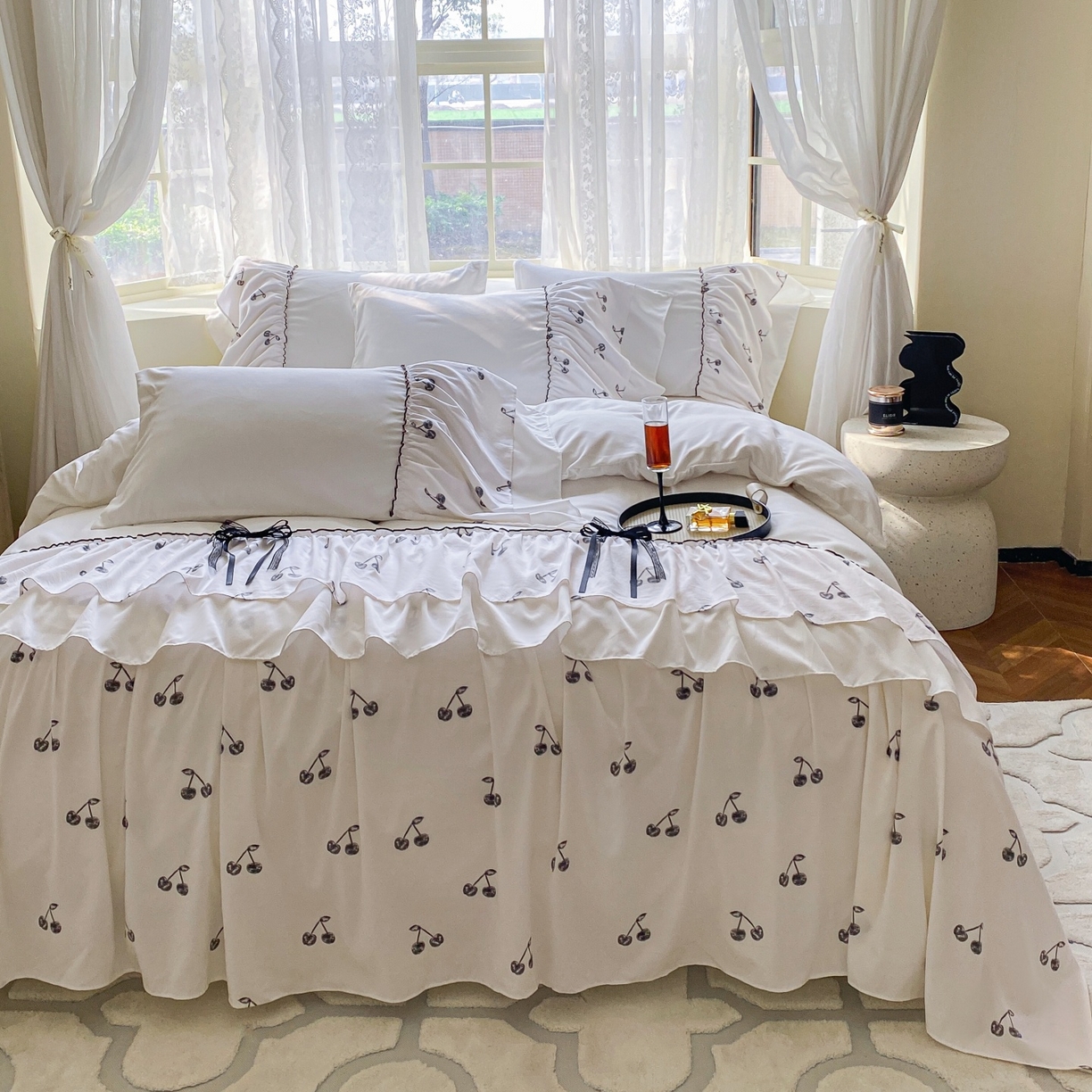 91家纺网 家纺一手货源 找家纺 （总）庭笙 2025新款法式复古公主风花边四件套