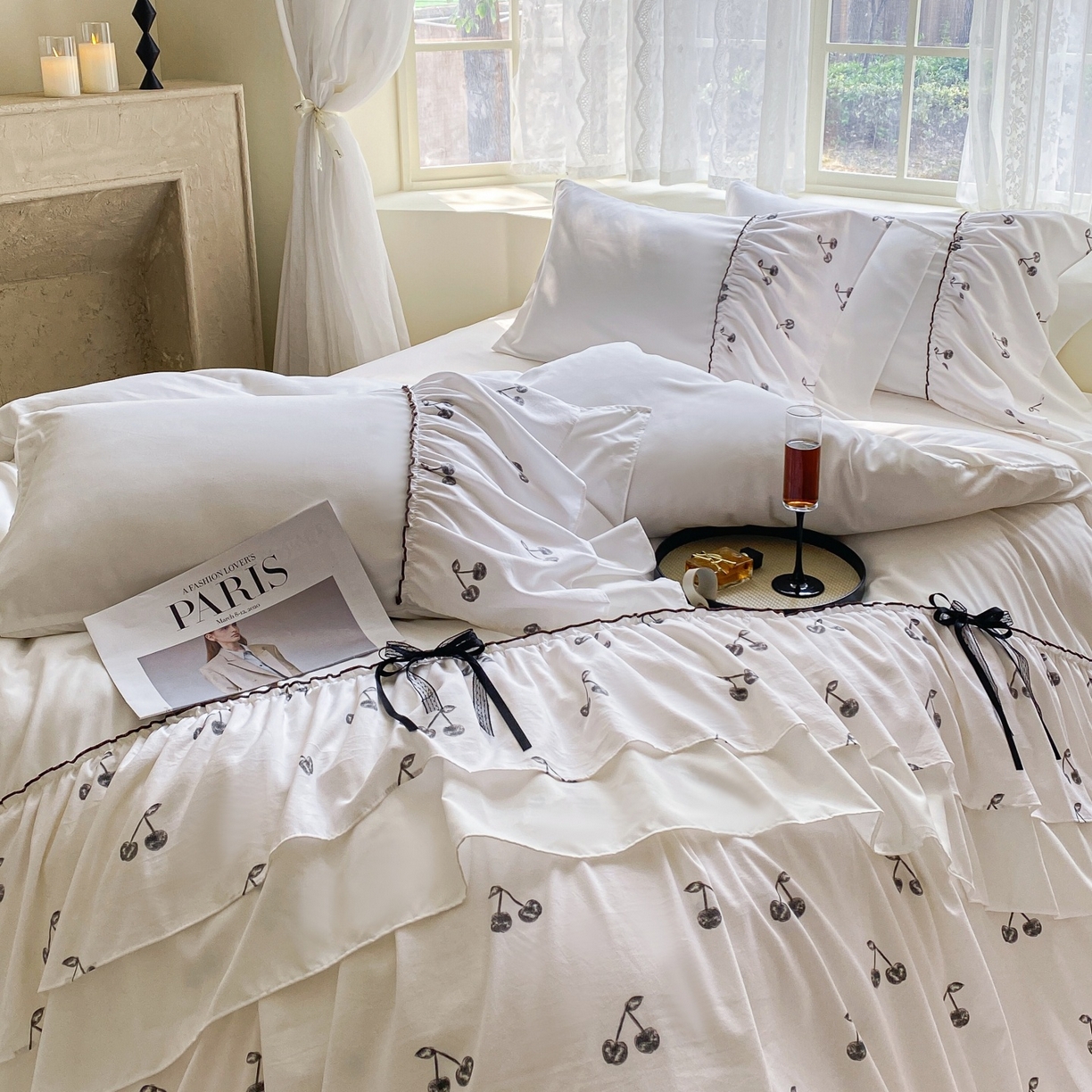 91家纺网 家纺一手货源 找家纺 （总）庭笙 2025新款法式复古公主风花边四件套