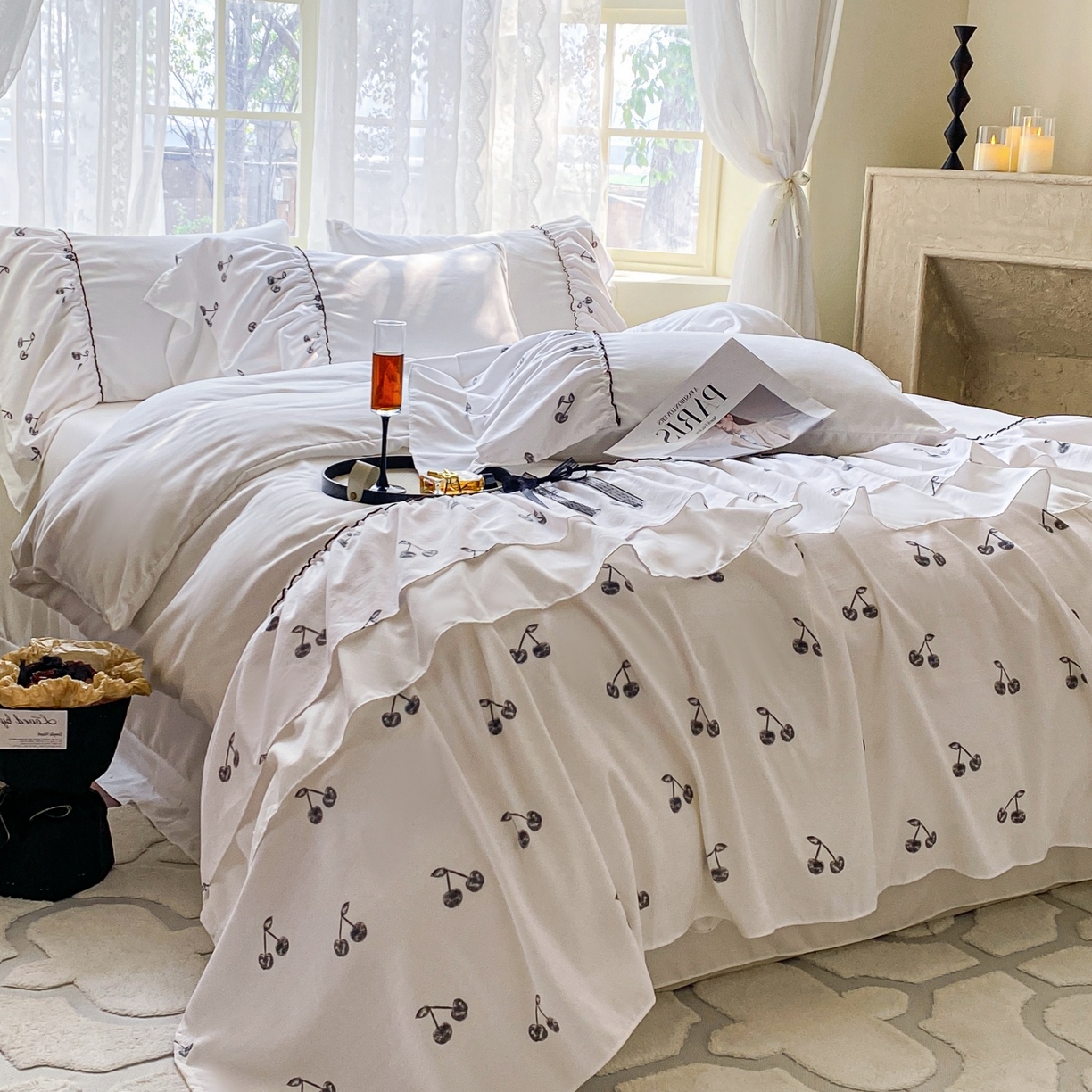 91家纺网 家纺一手货源 找家纺 （总）庭笙 2025新款法式复古公主风花边四件套