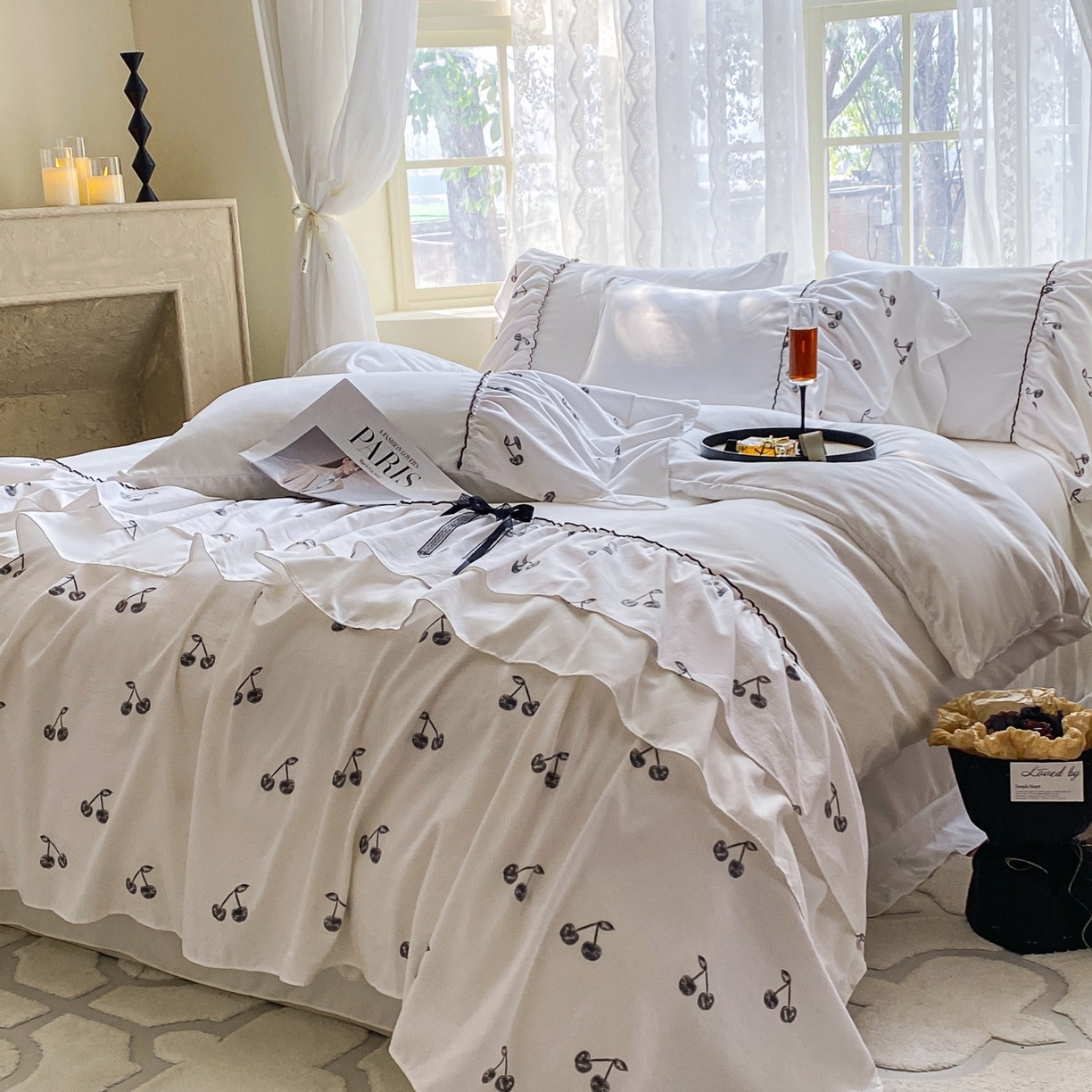 91家纺网 家纺一手货源 找家纺 （总）庭笙 2025新款法式复古公主风花边四件套