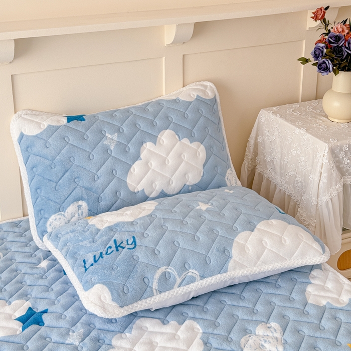 91家纺网 家纺一手货源 找家纺 小萌虎 2025秋冬新款牛奶绒夹棉床垫床褥 在云端