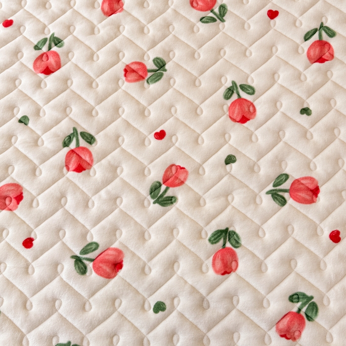 91家纺网 家纺一手货源 找家纺 小萌虎 2025秋冬新款牛奶绒夹棉床垫床褥 郁金香