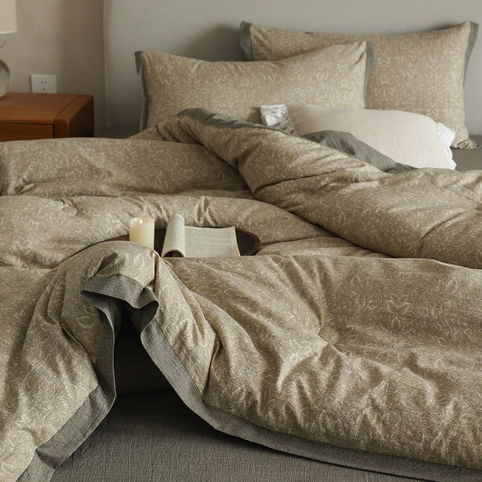 91家纺网 家纺一手货源 找家纺 玛德琳 2025新款原麻皱皱纱懒人抗菌冬被被子被芯 羽榭