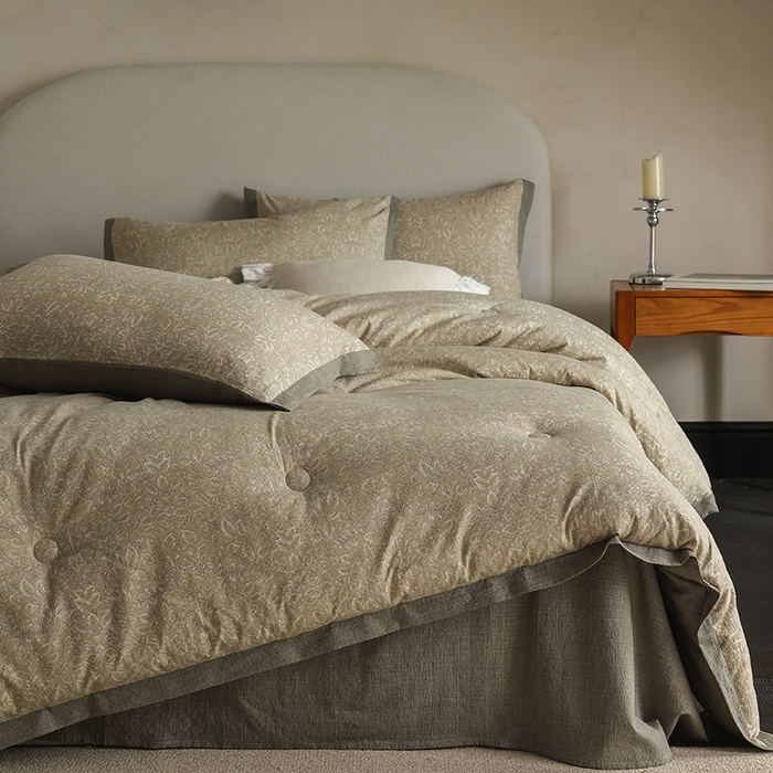 91家纺网 家纺一手货源 找家纺 玛德琳 2025新款原麻皱皱纱懒人抗菌冬被被子被芯 羽榭