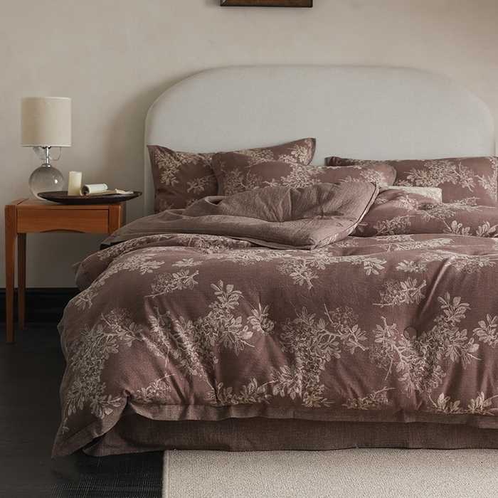 91家纺网 家纺一手货源 找家纺 玛德琳 2025新款原麻皱皱纱懒人抗菌冬被被子被芯 南法庄园