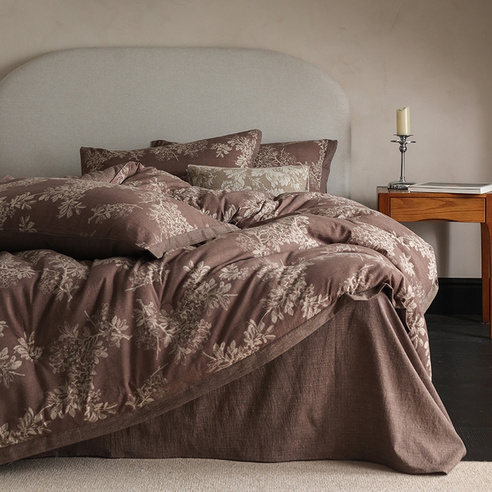 91家纺网 家纺一手货源 找家纺 玛德琳 2025新款原麻皱皱纱懒人抗菌冬被被子被芯 南法庄园