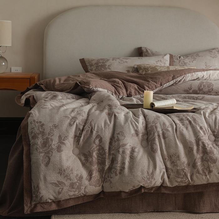 91家纺网 家纺一手货源 找家纺 玛德琳 2025新款原麻皱皱纱懒人抗菌冬被被子被芯 洛娜