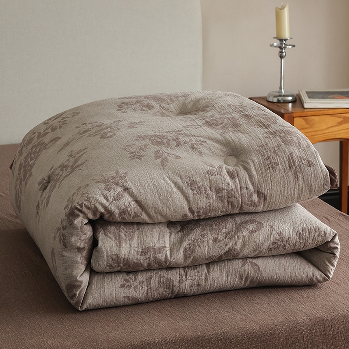 91家纺网 家纺一手货源 找家纺 玛德琳 2025新款原麻皱皱纱懒人抗菌冬被被子被芯 洛娜