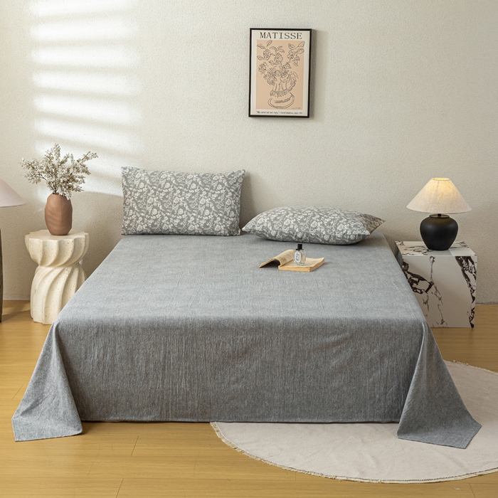 91家纺网 家纺一手货源 找家纺 （总）漫仙阁家纺 2025新款加厚高克重原麻复古风印花四件套