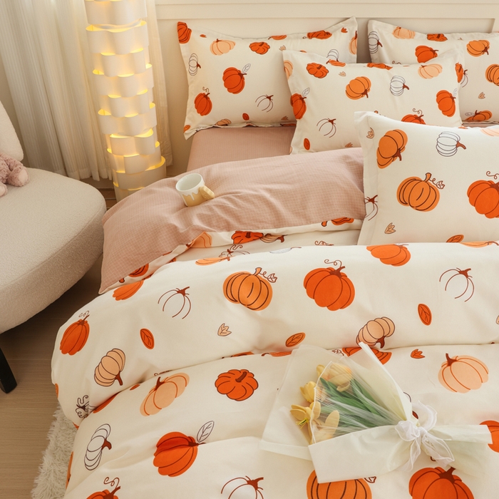 91家纺网 家纺一手货源 找家纺 优纤家纺 2025新款120克磨毛斜纹卡通花卉印花植物羊绒四件套 唐顿庄园