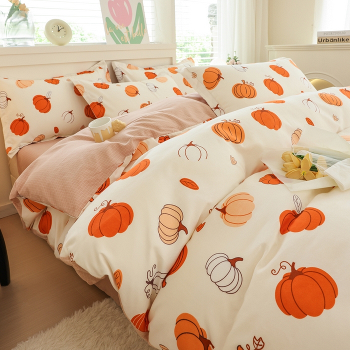 91家纺网 家纺一手货源 找家纺 优纤家纺 2025新款120克磨毛斜纹卡通花卉印花植物羊绒四件套 唐顿庄园