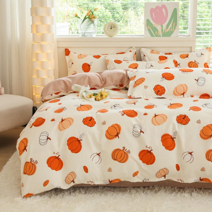 91家纺网 家纺一手货源 找家纺 优纤家纺 2025新款120克磨毛斜纹卡通花卉印花植物羊绒四件套 唐顿庄园