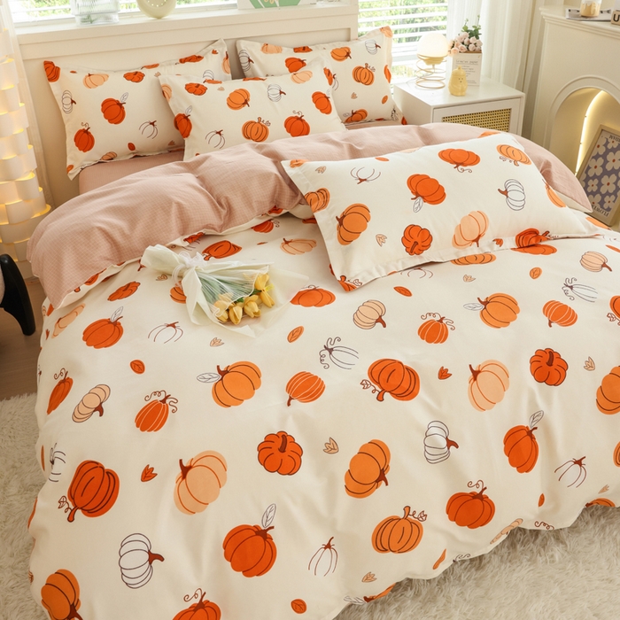 91家纺网 家纺一手货源 找家纺 优纤家纺 2025新款120克磨毛斜纹卡通花卉印花植物羊绒四件套 唐顿庄园