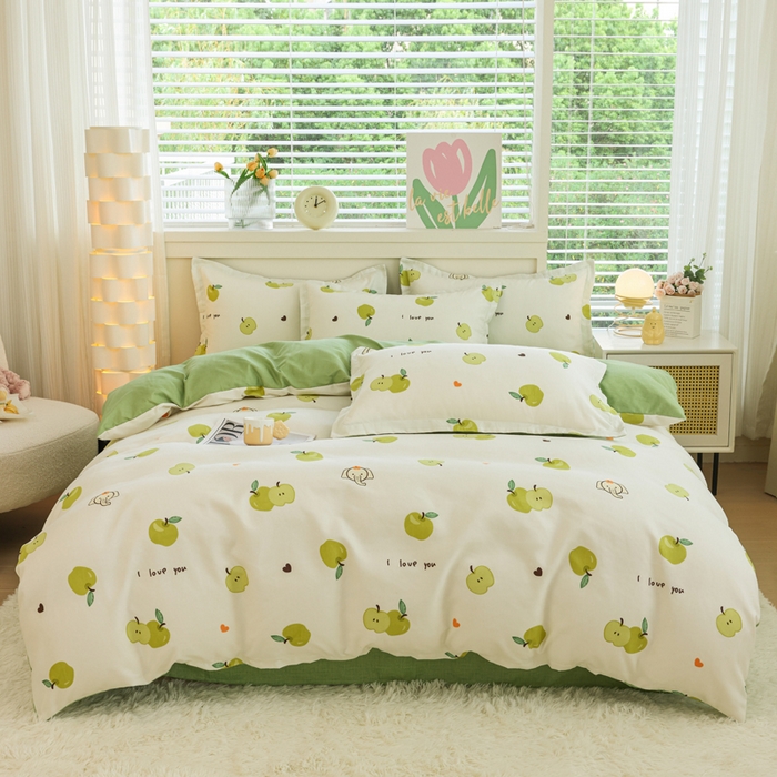 91家纺网 家纺一手货源 找家纺 优纤家纺 2025新款120克磨毛斜纹卡通花卉印花植物羊绒四件套 小艾