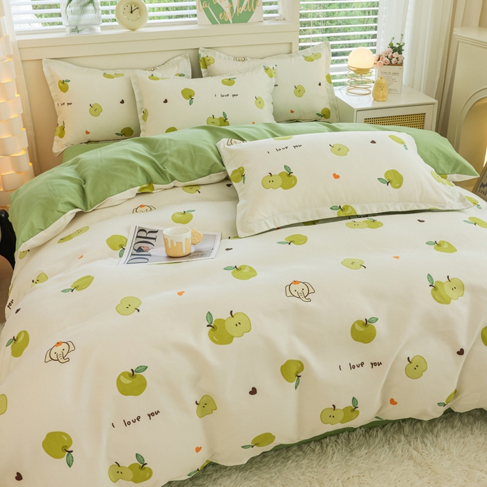 91家纺网 家纺一手货源 找家纺 优纤家纺 2025新款120克磨毛斜纹卡通花卉印花植物羊绒四件套 小艾