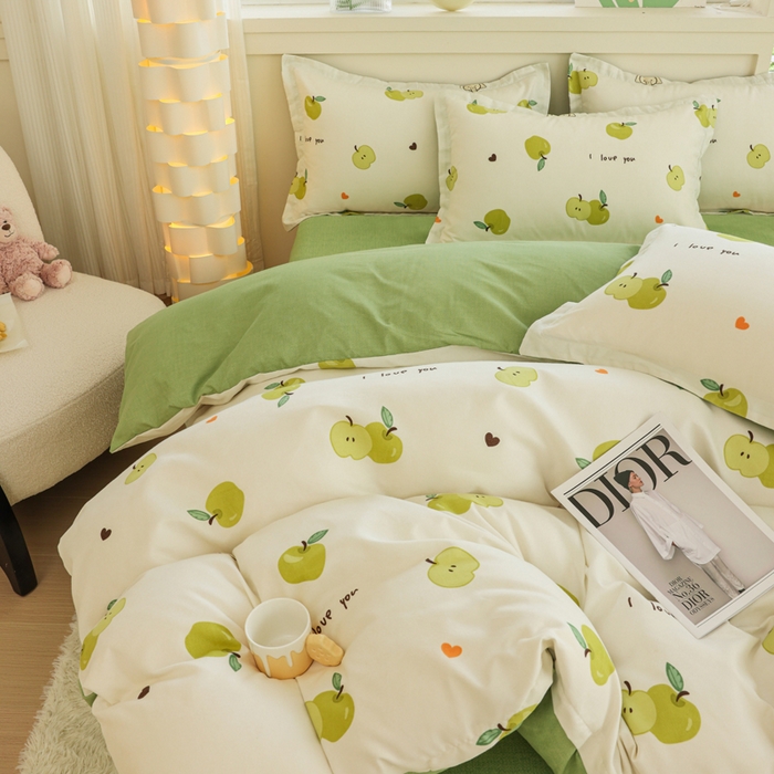 91家纺网 家纺一手货源 找家纺 优纤家纺 2025新款120克磨毛斜纹卡通花卉印花植物羊绒四件套 小艾