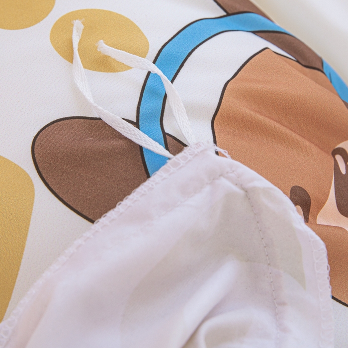 91家纺网 家纺一手货源 找家纺 优纤家纺 2025新款120克磨毛斜纹卡通花卉印花植物羊绒四件套 字母小狗