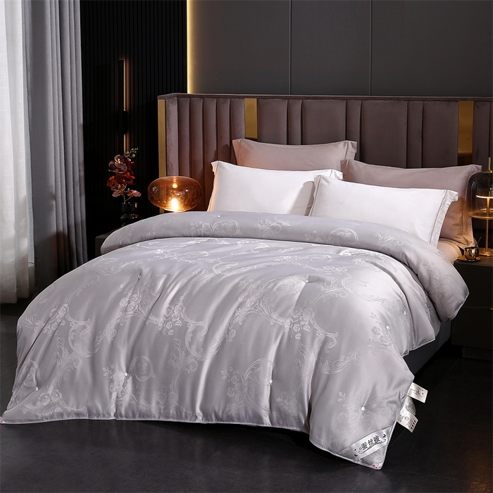 91家纺网 家纺一手货源 找家纺 前程家纺 2025新款-凤凰花被 凤凰花-灰色