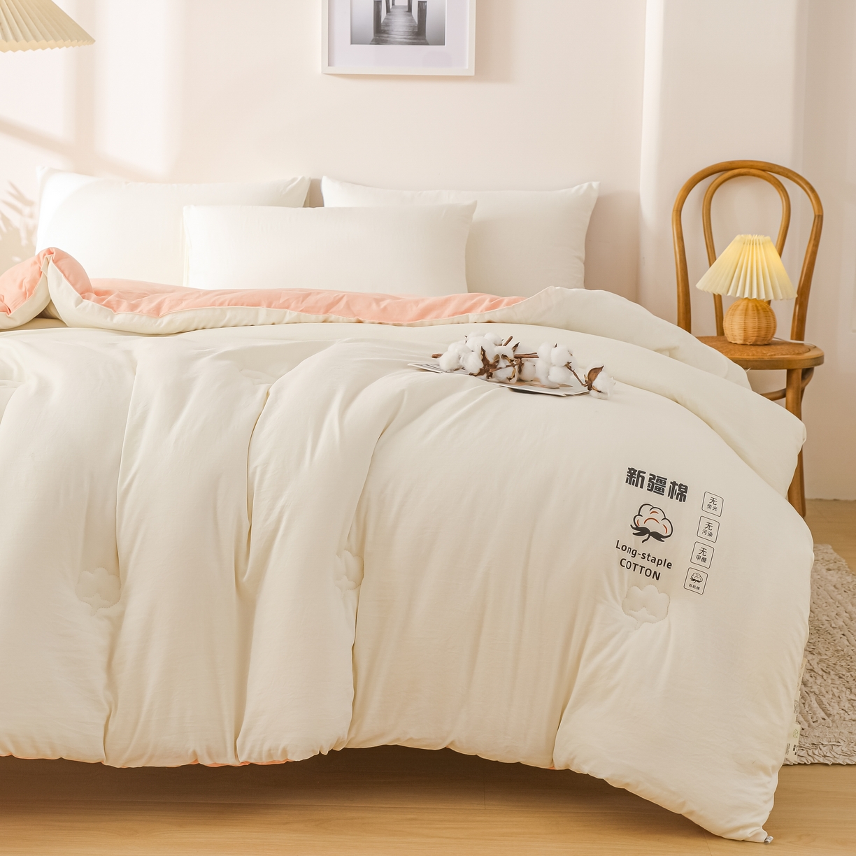 91家纺网 家纺一手货源 找家纺 （总）圣尔雅家纺 2025新款A类水洗棉新疆棉花被无印风冬被加厚保暖被子被芯四季通用被子