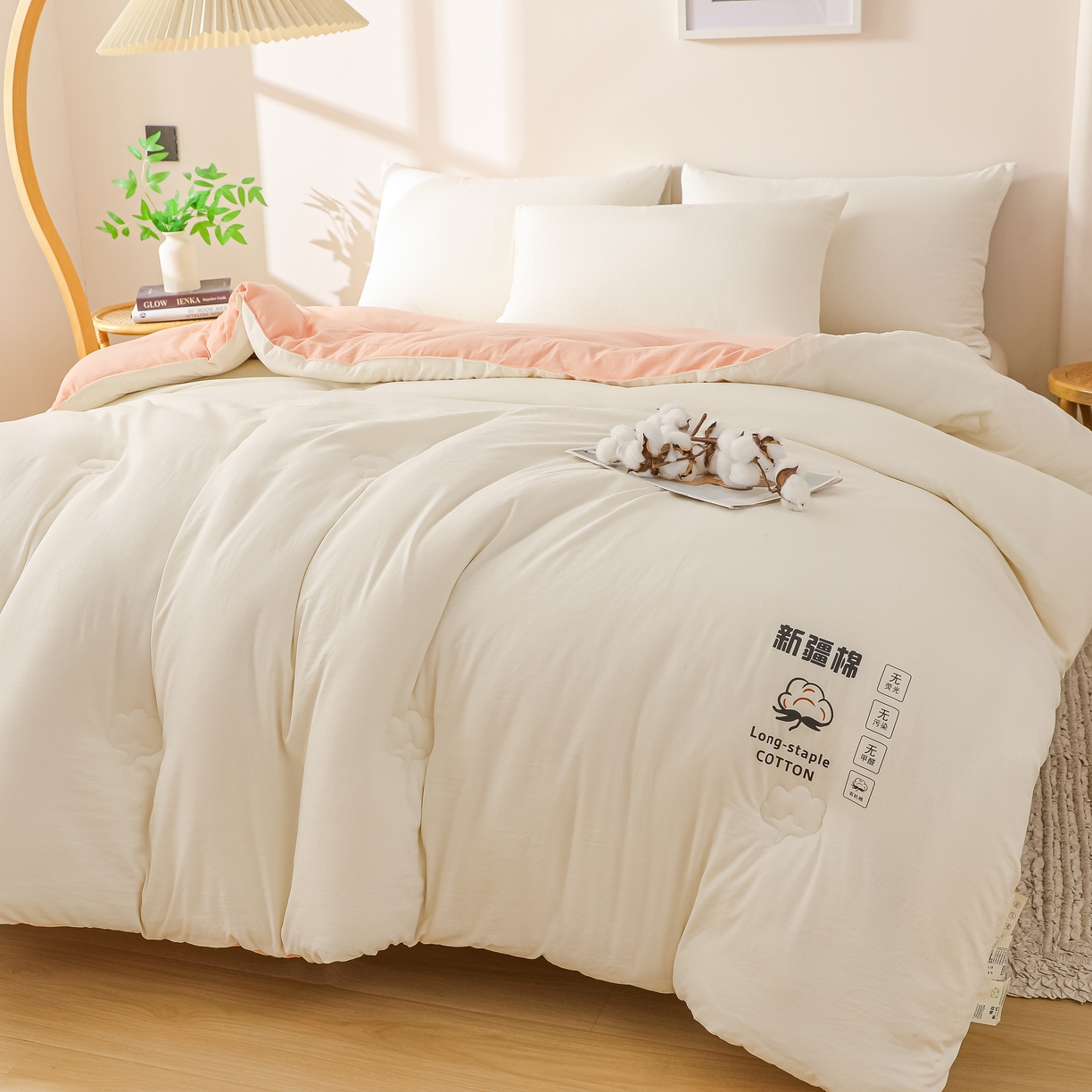 91家纺网 家纺一手货源 找家纺 （总）圣尔雅家纺 2025新款A类水洗棉新疆棉花被无印风冬被加厚保暖被子被芯四季通用被子