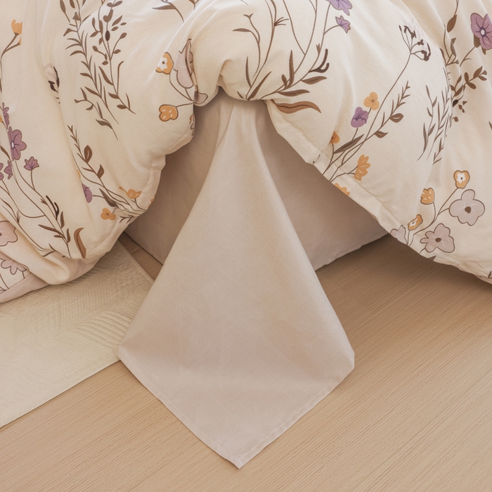 91家纺网 家纺一手货源 找家纺 优纤家纺 2025新款120克磨毛斜纹卡通花卉印花植物羊绒四件套 千寻花语