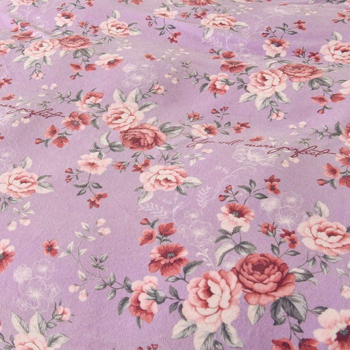 91家纺网 家纺一手货源 找家纺 牵依 2025新款赫本风水花边牛奶绒四件套 法式-轻梦花海