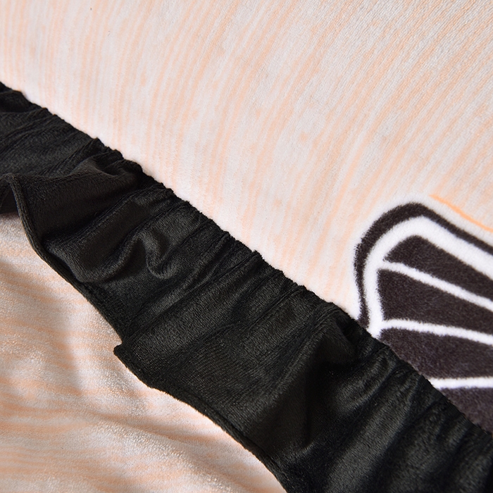 91家纺网 家纺一手货源 找家纺 牵依 2025新款赫本风水花边牛奶绒四件套 法式-银杏叶