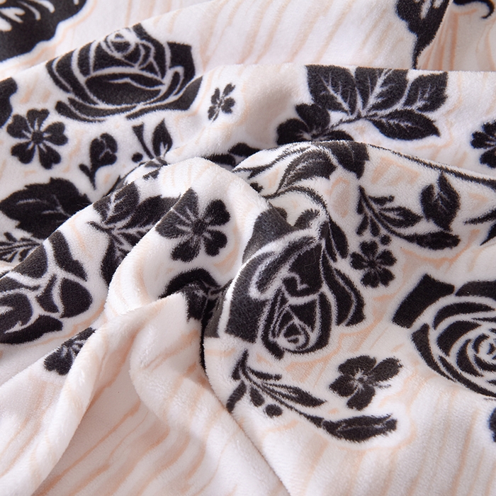 91家纺网 家纺一手货源 找家纺 牵依 2025新款赫本风水花边牛奶绒四件套 法式-蝶舞