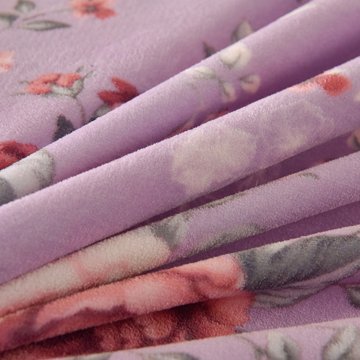 91家纺网 家纺一手货源 找家纺 牵依 2025新款赫本风水花边牛奶绒四件套 法式-轻梦花海