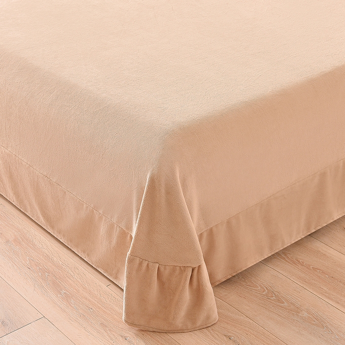 91家纺网 家纺一手货源 找家纺 牵依 2025新款赫本风水花边牛奶绒四件套 法式-蝶舞