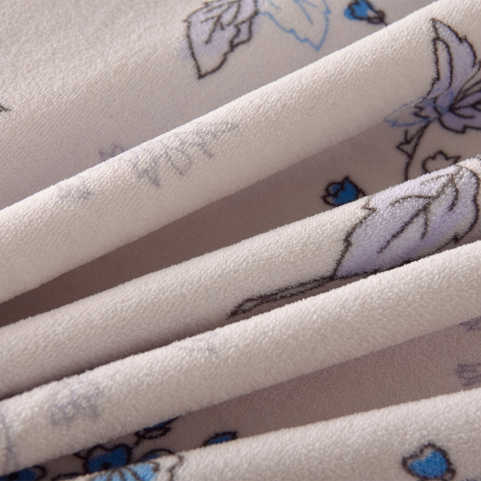 91家纺网 家纺一手货源 找家纺 牵依 2025新款赫本风水花边牛奶绒四件套 法式-兰亭花序