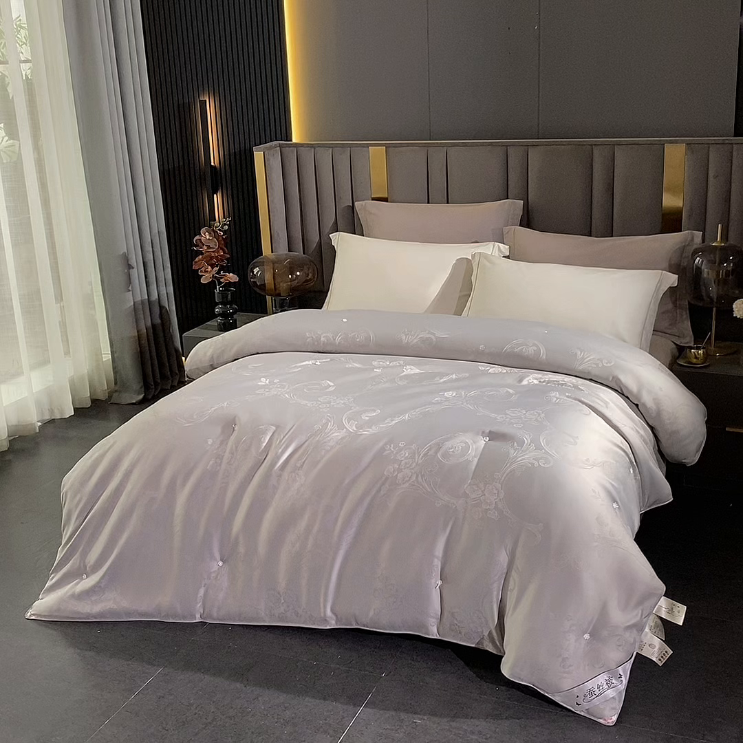 91家纺网 家纺一手货源 找家纺 前程家纺 2025新款-凤凰花被 凤凰花-灰色