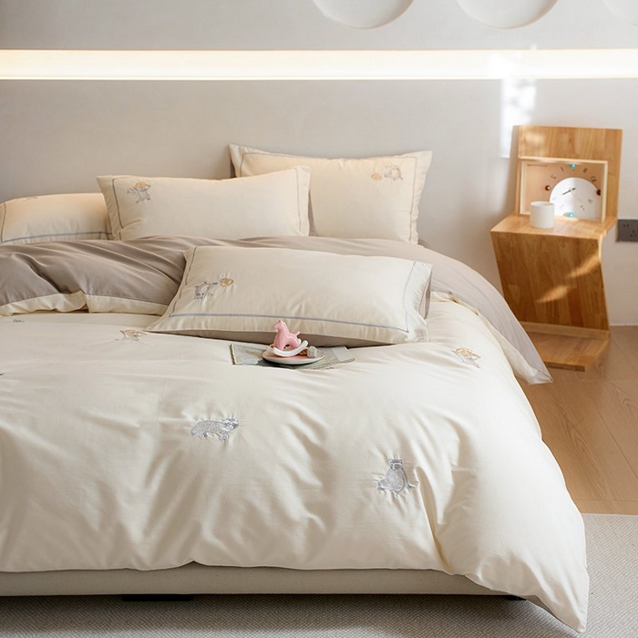 （总）简纯主义 2025新款100s贡缎长绒棉纯棉刺绣四件套-趣味