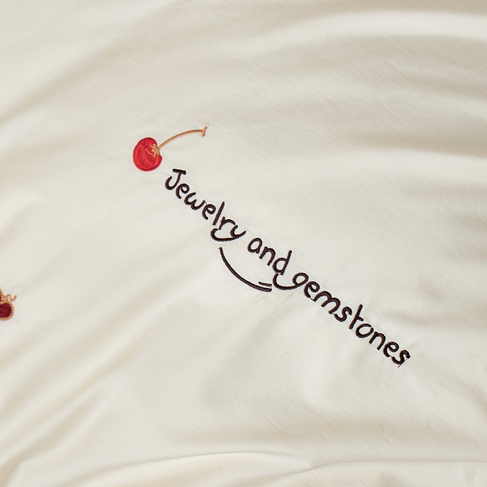 91家纺网 家纺一手货源 找家纺 简纯主义 2025新款100s贡缎长绒棉纯棉刺绣四件套-趣味 樱桃甜心-咖