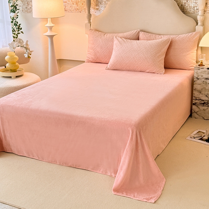 91家纺网 家纺一手货源 找家纺 （总）眠博士 2025新款立体雕花牛奶绒加厚保暖四件套-安吉拉-芙蔓-赛琳