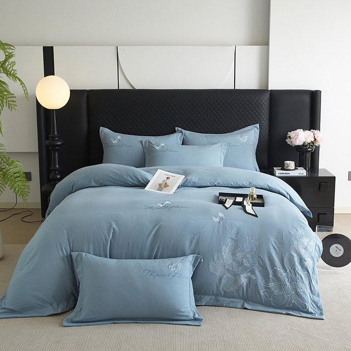 91家纺网 家纺一手货源 找家纺 （总）金纱玉纺家纺 2025新款水洗棉工艺刺绣四件套