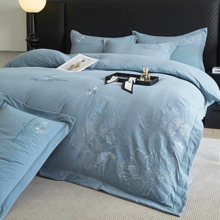 91家纺网 家纺一手货源 找家纺 （总）金纱玉纺家纺 2025新款水洗棉工艺刺绣四件套