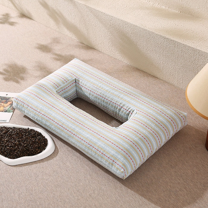 91家纺网 家纺一手货源 找家纺 （总）金牛枕芯 2025年新款荞麦枕3D护耳枕条纹多色枕头枕芯