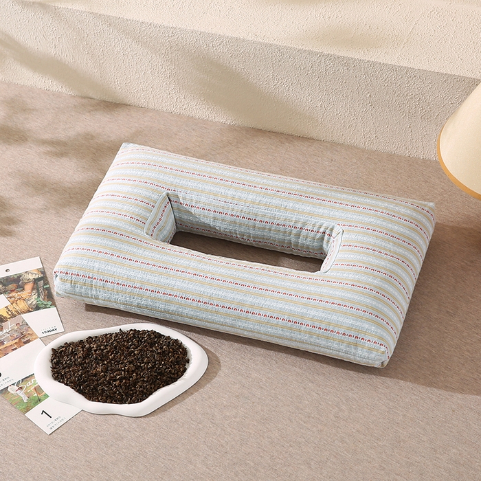 金牛枕芯 2025年新款荞麦枕3D护耳枕条纹多色枕头枕芯 灰色