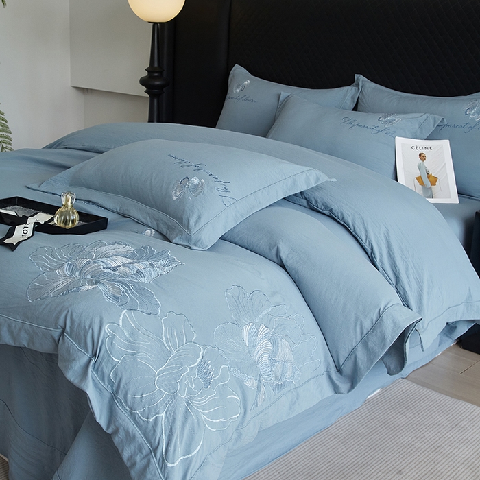 91家纺网 家纺一手货源 找家纺 （总）金纱玉纺家纺 2025新款水洗棉工艺刺绣四件套