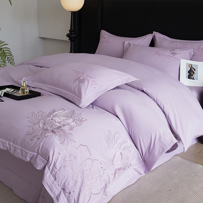 91家纺网 家纺一手货源 找家纺 （总）金纱玉纺家纺 2025新款水洗棉工艺刺绣四件套