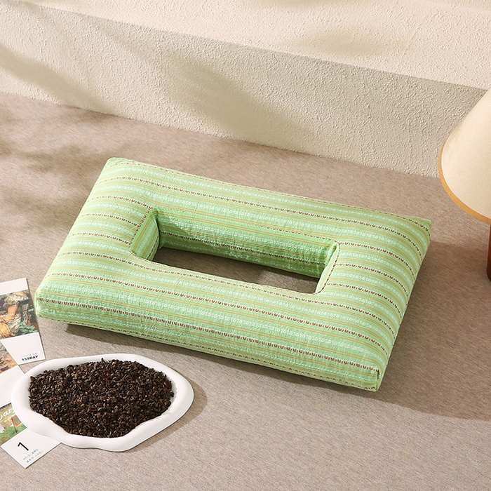 金牛枕芯 2025年新款荞麦枕3D护耳枕条纹多色枕头枕芯 绿色